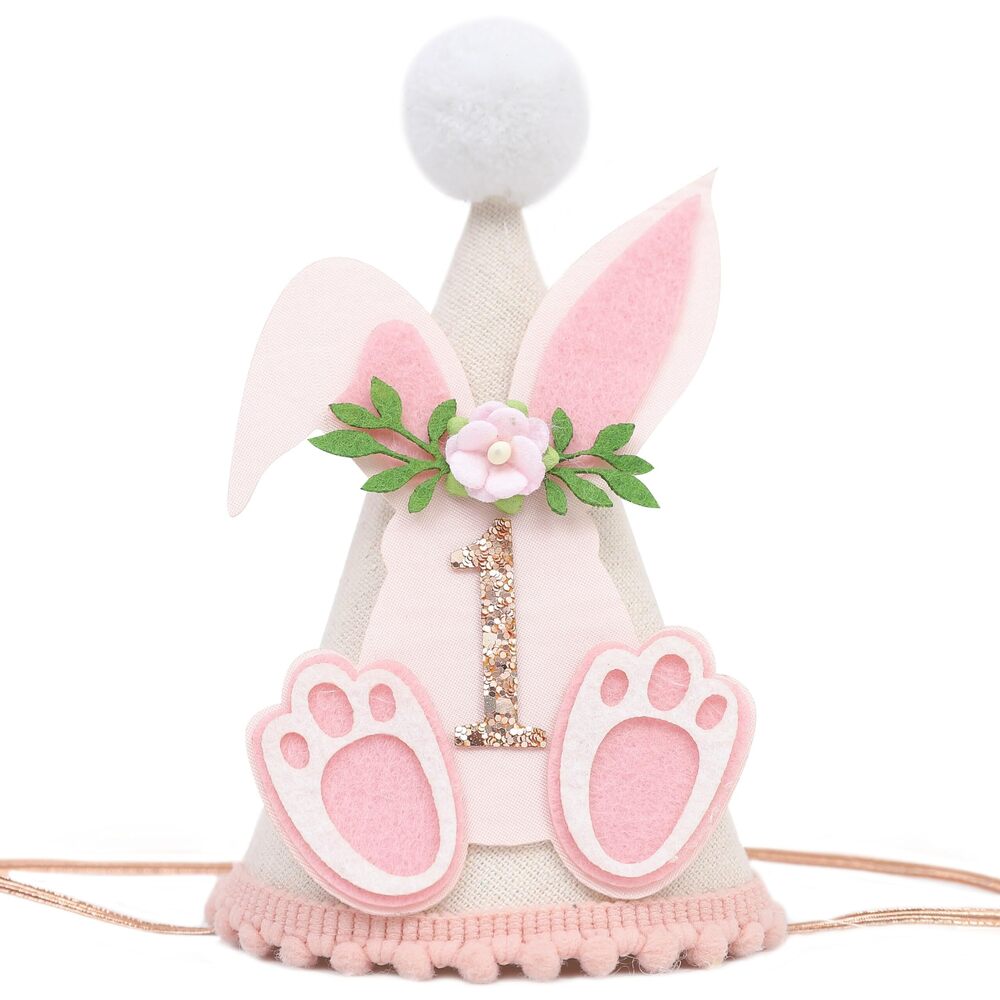 3738 Pink Bunny 1st Birthday Hat - My First Easter Birthday